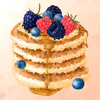 Sweet pancakes crystallized style illustration