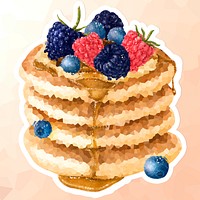 Sweet pancakes crystallized style sticker illustration