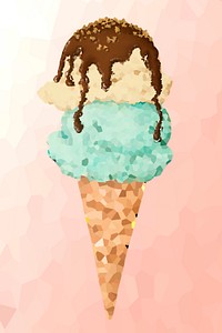 Ice cream crystallized style illustration