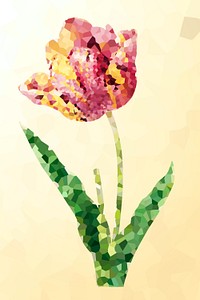 Crystallized tulip flower design resource 