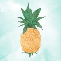 Glittery pineapple sticker design element illustration