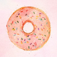 Glittery donut sticker design element illustration 
