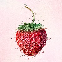 Glitter strawberry fruit design element