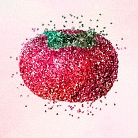 Glitter persimmon fruit illustration