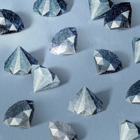 Blue paper craft diamond patterned background