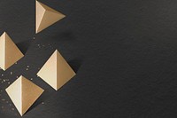 3D gold paper craft pentahedron patterned background