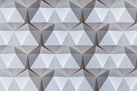 3D silver paper craft icosahedron patterned background