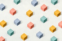 3D colorful paper craft cubic patterned background