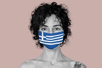 Greek woman wearing a face mask during coronavirus pandemic
