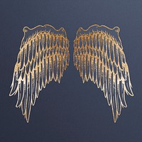 Golden wings sticker overlay design resource 