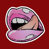 Pop art lips sticker design element