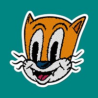 Cute orange cat cartoon sticker