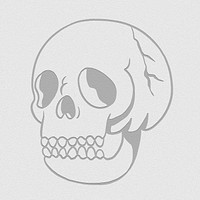 Gray skull sticker design element