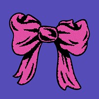 Cute pink bow sticker design element