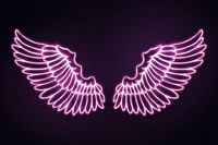 Neon pink wings outline sticker overlay design resource 