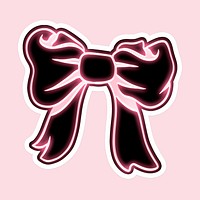 Cute neon pink bow sticker