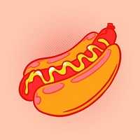 Hot dog sticker design element