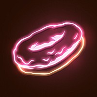 Neon pink donut sticker overlay design resource 