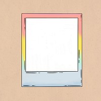 Colorful instant photo frame sticker overlay design resource 