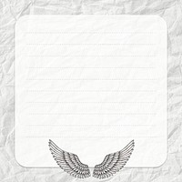 Hand drawn wings on square frame 