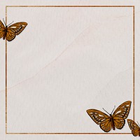 Brown butterfly frame design resource