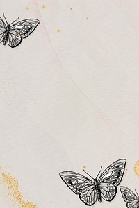 Hand drawn butterfly background design resource