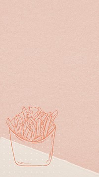 Hand drawn french fries background design resource
