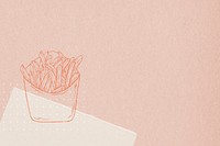 Decorative french fries on pink design background