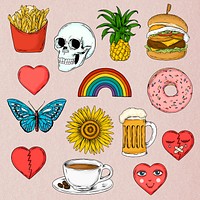 Colorful drawing icon set design resources