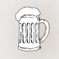 Glass of beer sticker design element