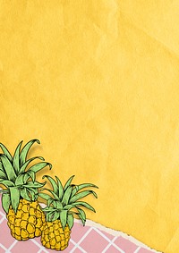 Hand drawn pineapple background design resource