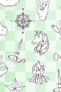 Cute sticker pattern background illustration