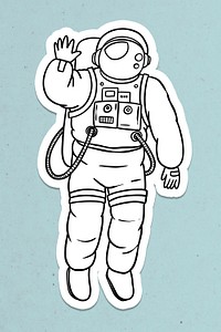 Astronaut in spacesuit sticker design element