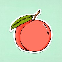 Natural peach sticker design element