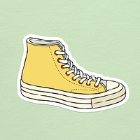 Retro high top canvas sneaker sticker psd