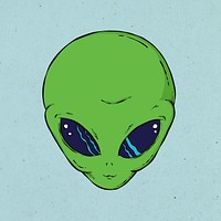 Retro sci fi alien psd