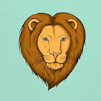 Psd lion vintage hand drawn clipart