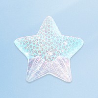 Blue holographic starfish sticker design element