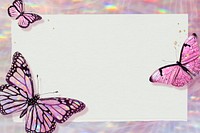 Pnk holographic and glittery butterfly frame design element