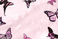 Pink holographic and glittery butterfly frame design element