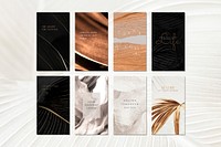 Luxurious branding on a leaf background collection design resource 