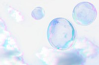 Soap bubbles on a cloudy sky design resource 
