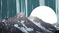Full moon over the mountains with copy space 