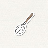 Doodle whisk sticker design resource vector