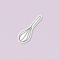 Doodle whisk sticker design resource vector