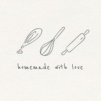 Doodle bake utensils design resource vector