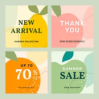 Memphis sale template set vector