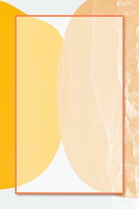 Orange rectangular frame psd on orange wavy texture illustration