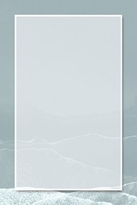 White rectangular frame psd on gray wavy texture illustration