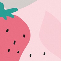 Hand drawn strawberry Memphis background vector